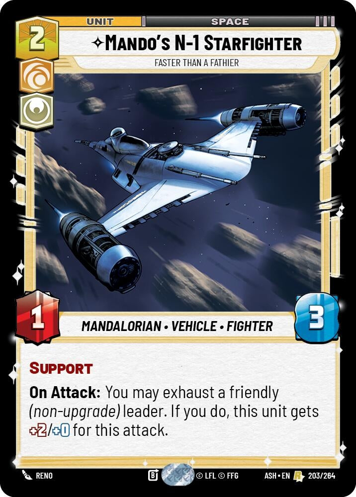 Image for Mando's N-1 Starfighter - Faster than a Fathier (203/264) (ASH) - Star Wars: Unlimited