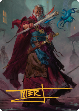 Elminster carte illustrée (64) (signature estampillée or) [Commander Legends: Battle for Baldur's Gate Art Series]