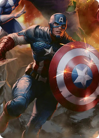Capitán América, invicto — Carta de arte [Serie de arte de Marvel Super Heroes]