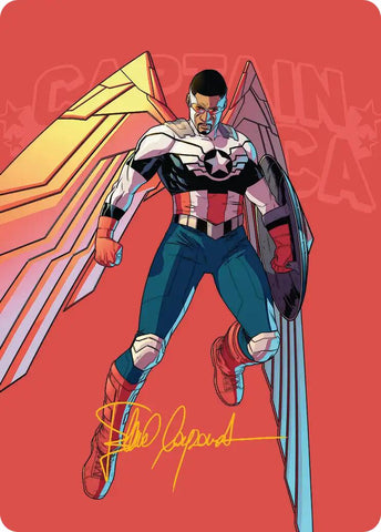 Capitán América, Alas de la Libertad Tarjeta de Arte (22/45) (Firma con Sello Dorado) [Marvel Super Heroes Art Series]