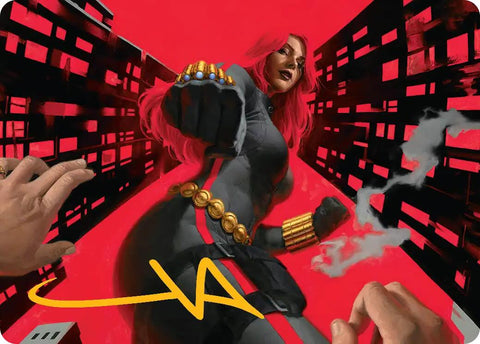 Viuda Negra, Cazadora Mortal Tarjeta de Arte (Firma Estampada en Oro) [Serie de Arte de Marvel Super Heroes]