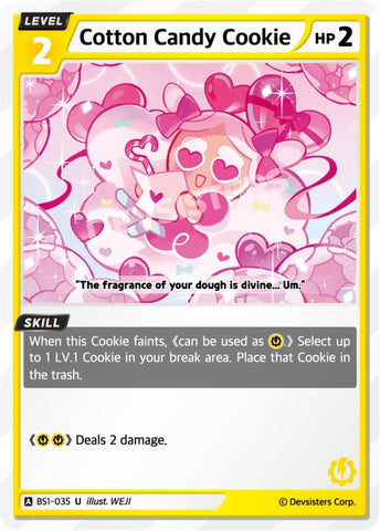 Image for Cotton Candy Cookie (BS1-035) (BS1-BS2) - CookieRun: Braverse TCG
