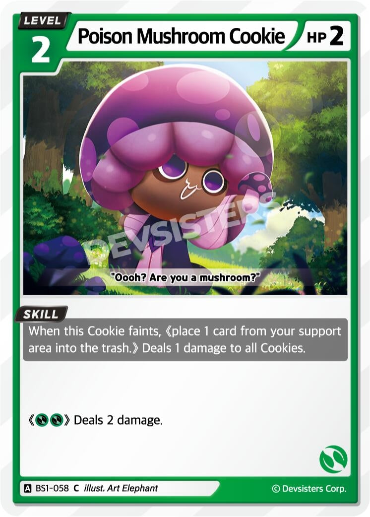 Image for Poison Mushroom Cookie (058) (BS1-058) (BS1-BS2) - CookieRun: Braverse TCG