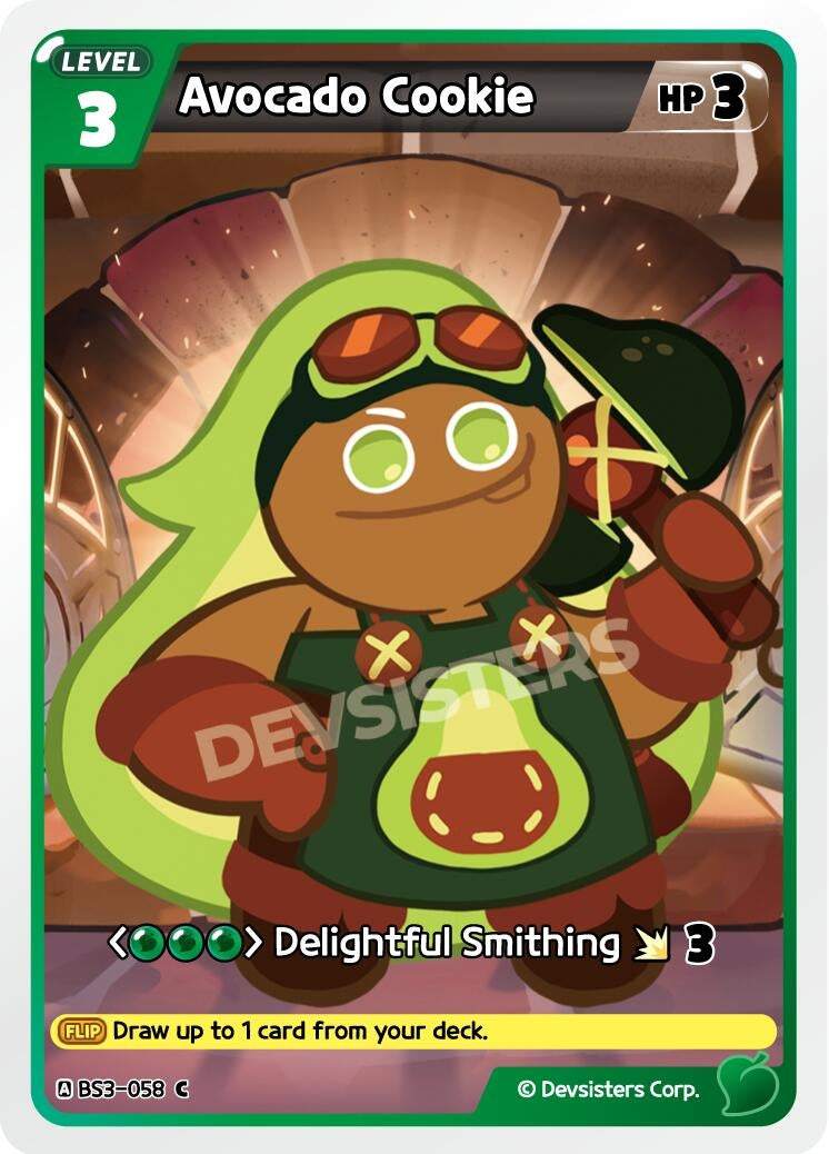 Image for Avocado Cookie (058) (BS3-058) (BS3-BS4) - CookieRun: Braverse TCG
