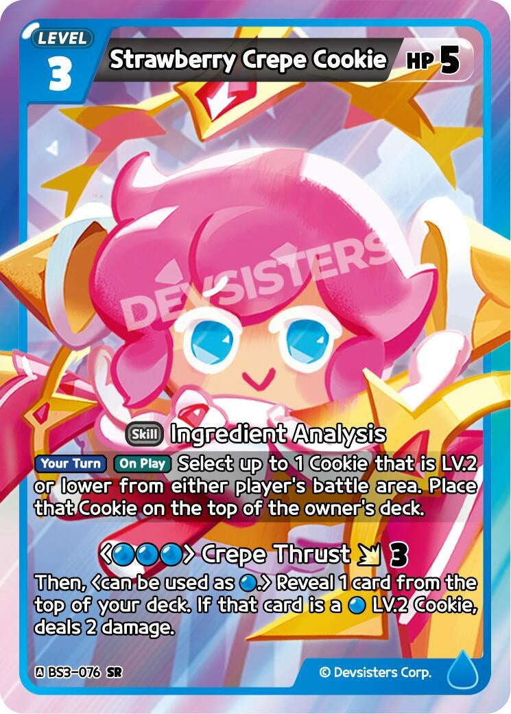 Image for Strawberry Crepe Cookie (BS3-076) (BS3-BS4) - CookieRun: Braverse TCG