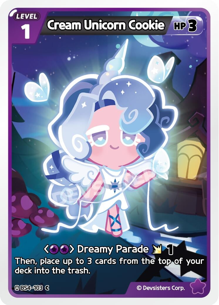 Image for Cream Unicorn Cookie (BS4-103) (BS3-BS4) - CookieRun: Braverse TCG