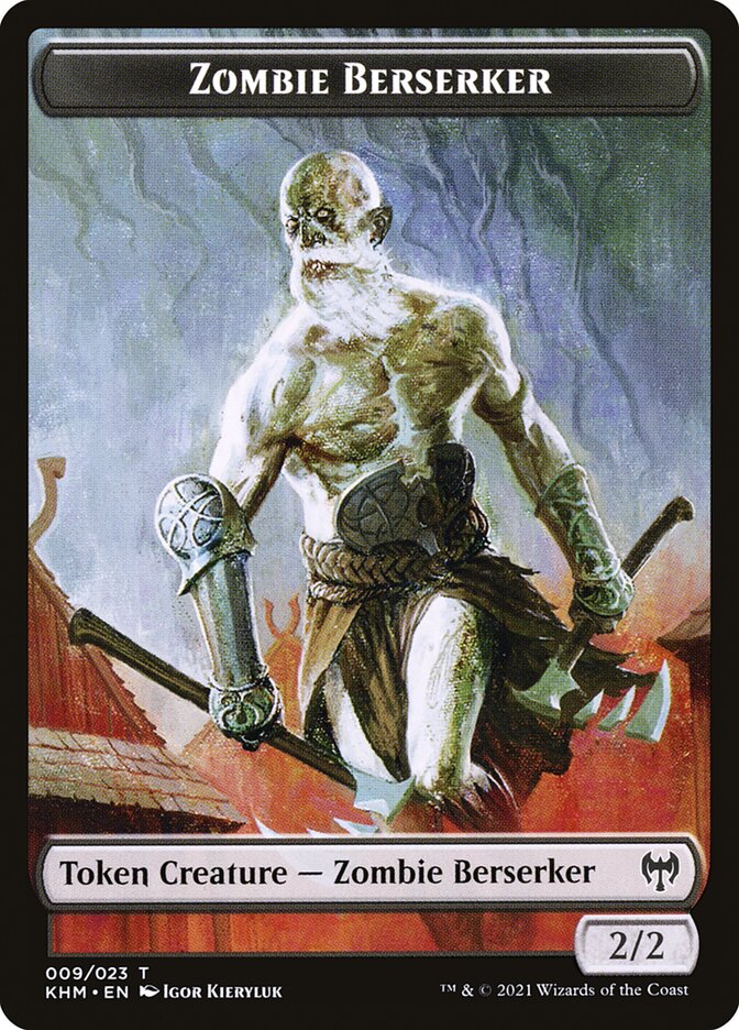 Trésor // Zombie Berserker jeton double-face [Jetons Kaldheim]