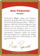 Biografía de Aeo Paquette [Mazos del Campeonato Mundial 2004]