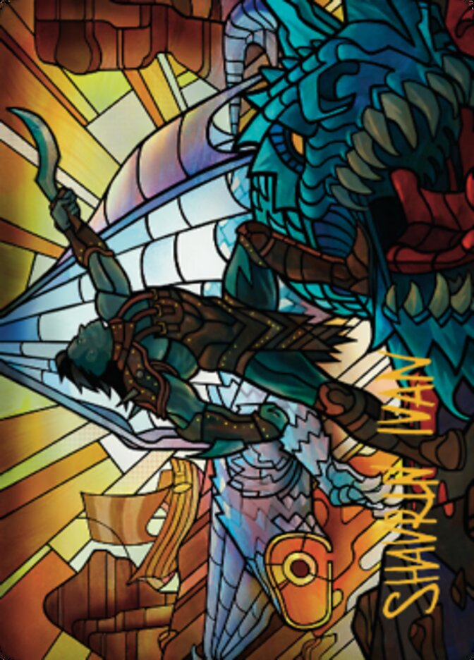 Astor, porteur de lames — Carte artistique (Signature estampée à l'or) [Série artistique de Dominaria uni]