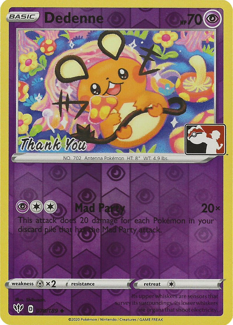 Dedenne (078/189) (Promo de Agradecimiento) [Espada y Escudo: Oscuridad Incandescente]