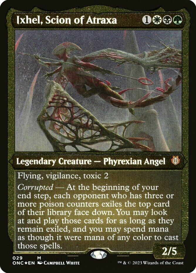 Ixhel, descendance d'Atraxa (gravée à l'acide) (commandant présentoir) [Phyrexia : Tout sera un Commander]