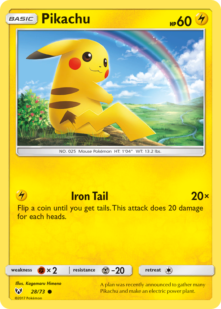 Pikachu (28/73) (Holo Cosmos) [Sun & Moon: Shining Legends]
