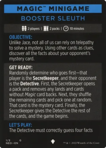 Détective de booster (Mini-jeu Magic) [Mini-jeu Kamigawa : la Dynastie néon]