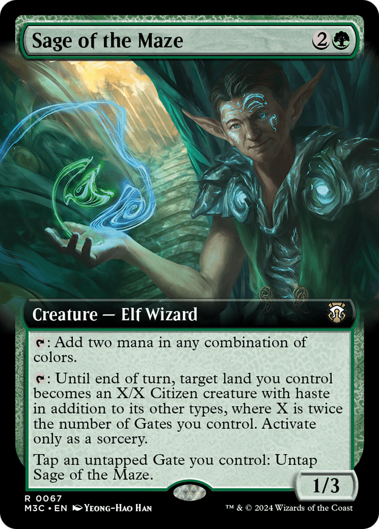 Sabio del laberinto (arte extendido) (foil con efecto ondulado) [Commander de Horizontes modernos 3]