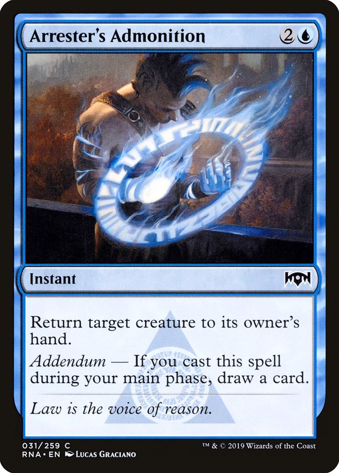 Admonition de l'Arrestation [Allégeance de Ravnica]