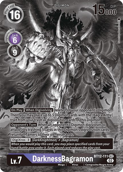 DarknessBagramon [BT12-111] (Arte Alternativo - Blanco y Negro) [A Través del Tiempo]