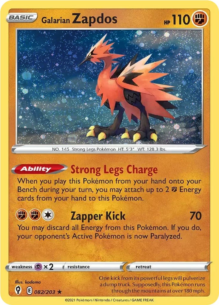 Zapdos de Galar (082/203) (Holo Cósmico) [Espada y Escudo: Cielos Evolutivos]