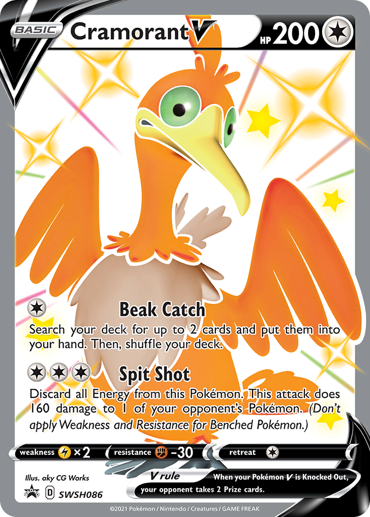 Cramorant V (SWSH086) (Carta Gigante) [Espada y Escudo: Promos de Estrella Negra]