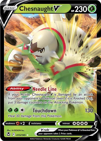 Chesnaught V (015/195) [Espada y Escudo: Tempestad Plateada]
