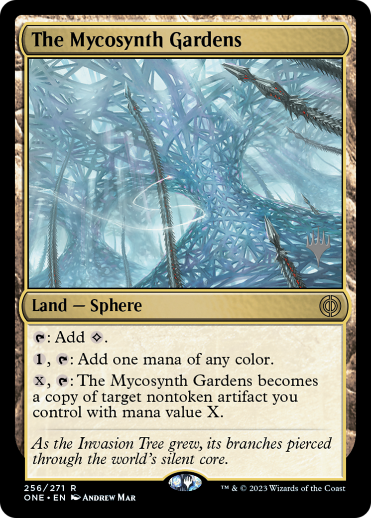 Les Jardins de mycosynthèse (Pack promo) [Phyrexia : Tous seront un Promos]