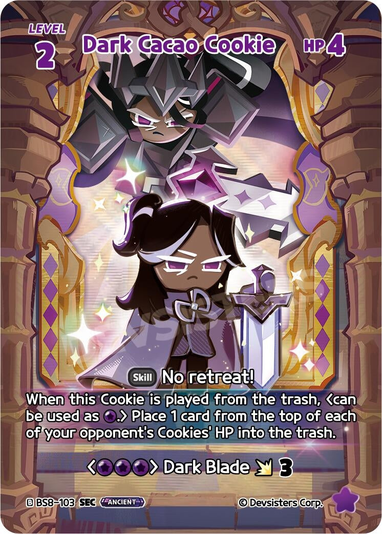 Image for Dark Cacao Cookie (103) (SEC) (BS8-103) (BS8-BS9) - CookieRun: Braverse TCG