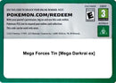 Image for Code Card - Mega Forces Tin [Mega Darkrai ex] (MCAP) - Pokemon