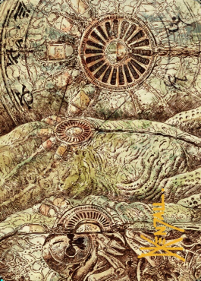 Carte artistique du Processeur phyrexian (Signature estampillée or) [Série artistique La Guerre des frères]