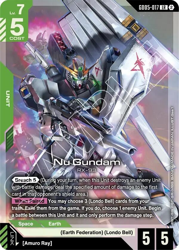 Image for Nu Gundam (GD05-017) (GD05) - Gundam Card Game