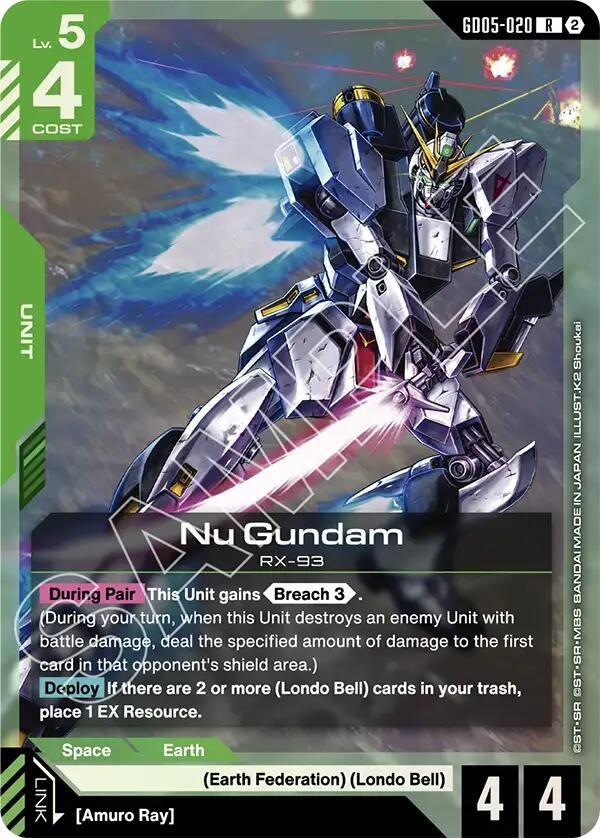 Image for Nu Gundam (GD05-020) (GD05) - Gundam Card Game