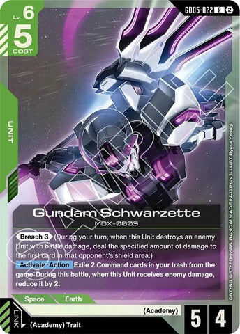 Image for Gundam Schwarzette (GD05) - Gundam Card Game