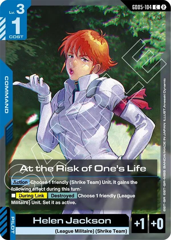Image for At the Risk of One's Life (GD05-104) (GD05) - Gundam Card Game