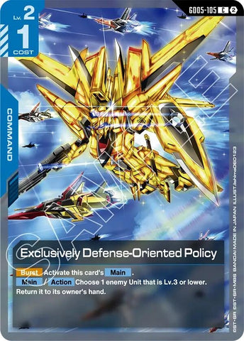 Image for Exclusively Defense-Oriented Policy (GD05-105) (GD05) - Gundam Card Game