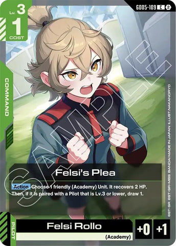 Image for Felsi's Plea (GD05-109) (GD05) - Gundam Card Game