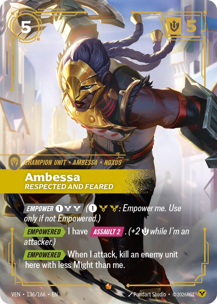 Image for Ambessa, Respected and Feared (136/166) (VEN) - Riftbound: League of Legends Trading Card Game