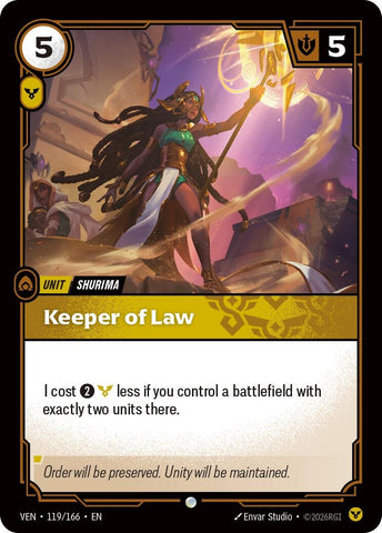 Image for Keeper of Law (119/166) (VEN) - Riftbound: League of Legends Trading Card Game