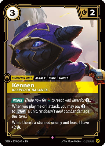Image for Kennen, Keeper of Balance (135/166) (VEN) - Riftbound: League of Legends Trading Card Game