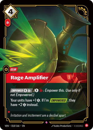 Image for Rage Amplifier (018/166) (VEN) - Riftbound: League of Legends Trading Card Game