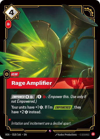 Image for Rage Amplifier (018/166) (VEN) - Riftbound: League of Legends Trading Card Game