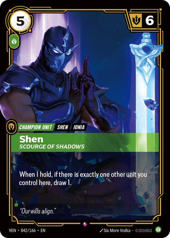 Image for Shen, Scourge of Shadows (042/166) (VEN) - Riftbound: League of Legends Trading Card Game