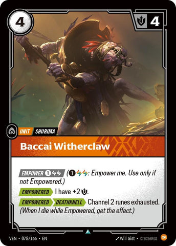 Image for Baccai Witherclaw (078/166) (VEN) - Riftbound: League of Legends Trading Card Game