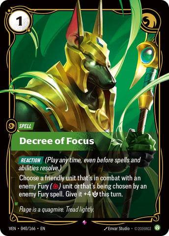 Image for Decree of Focus (040/166) (VEN) - Riftbound: League of Legends Trading Card Game