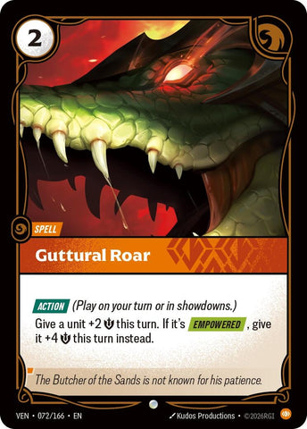 Image for Guttural Roar (072/166) (VEN) - Riftbound: League of Legends Trading Card Game