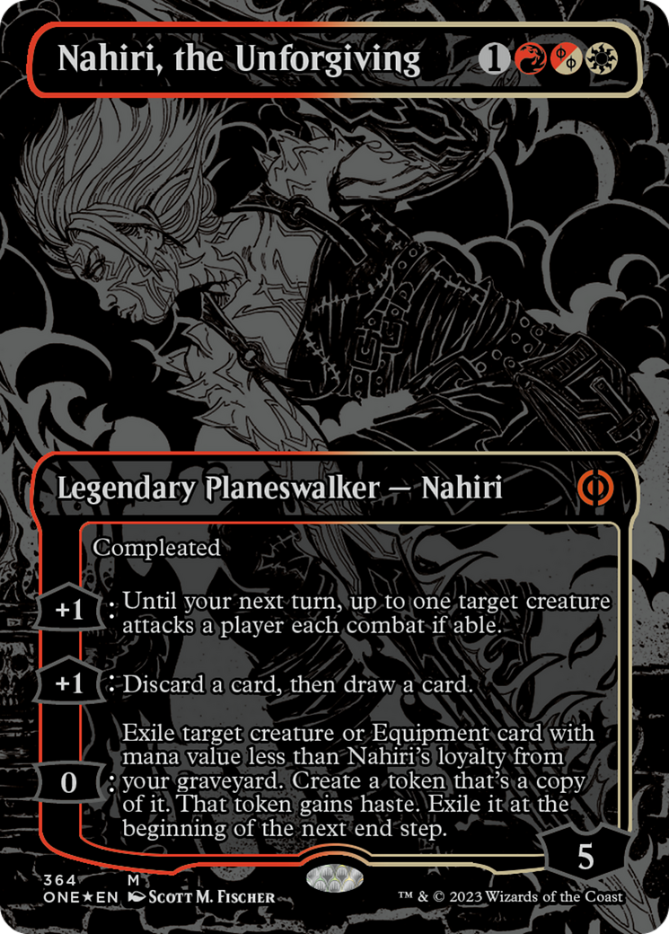Nahiri, l'impitoyable (Feuillet repoussé de nappe d'huile) [Phyrexia : Tout sera un]