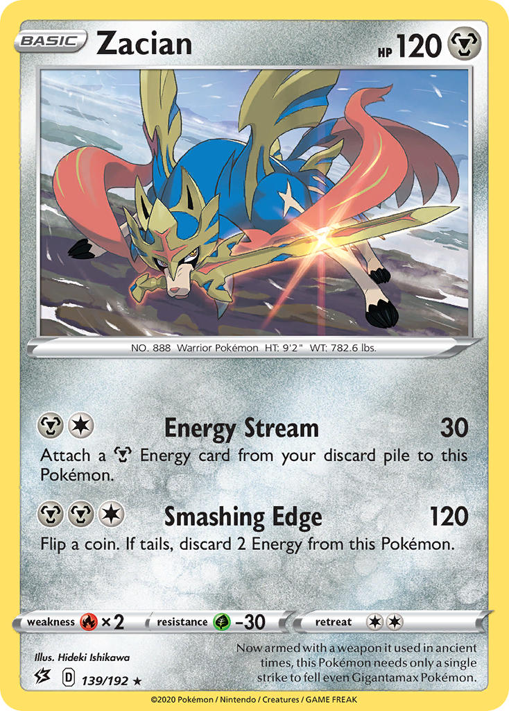 Zacian (139/192) (Holo givrée) (Exclusivités du Deck à Thème) [Épée et Bouclier : Clash des Rebelles]