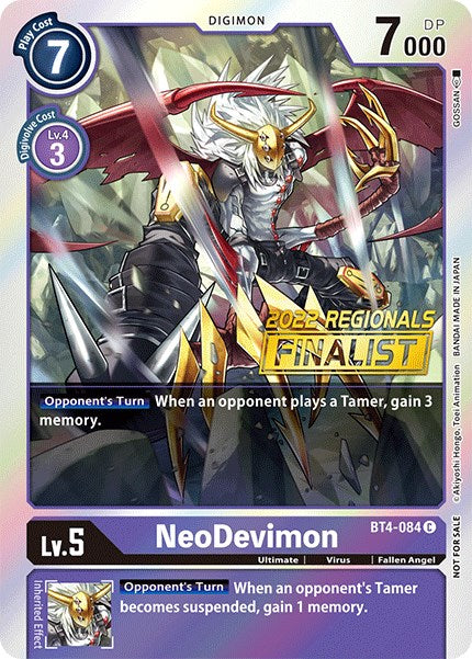 NeoDevimon [BT4-084] (Campeonato Regional Online de 2022) (Finalista Online) [Promociones Great Legend]
