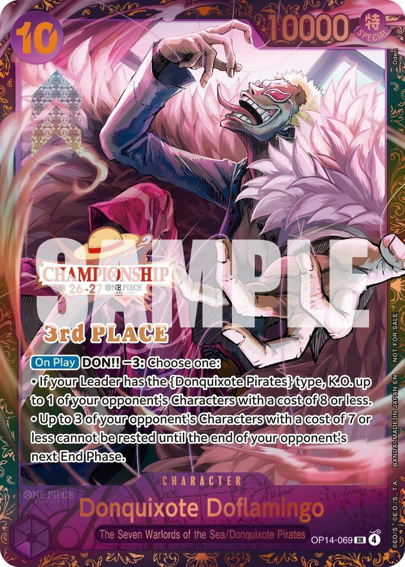Image for Donquixote Doflamingo (CS 26-27 3rd Place Trophy Card) (OP14-069) (OP-PR) - One Piece Card Game