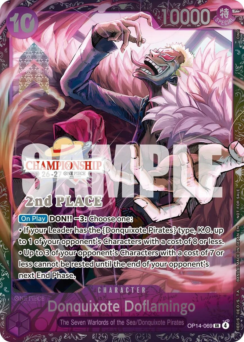 Image for Donquixote Doflamingo (CS 26-27 2nd Place Trophy Card) (OP14-069) (OP-PR) - One Piece Card Game