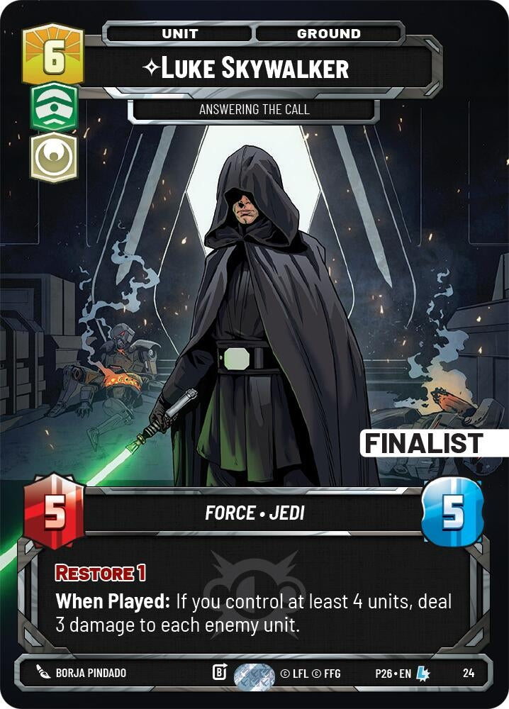 Image for Luke Skywalker -  Answering the Call (Finalist) (22) (P26) - Star Wars: Unlimited