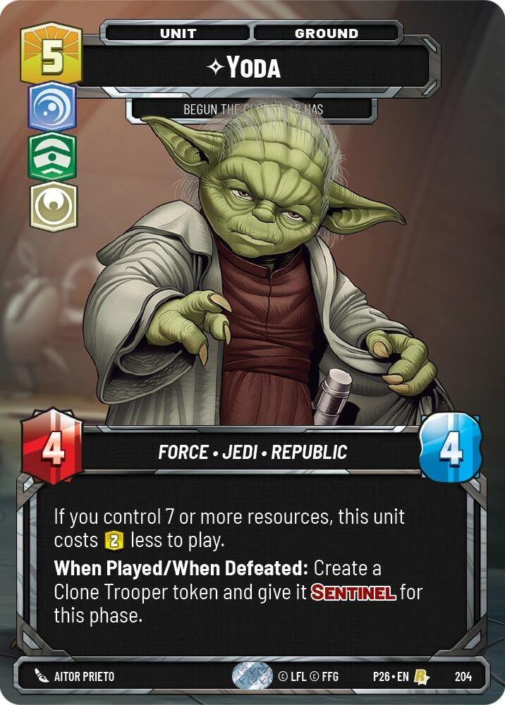 Image for Yoda - Begun, the Clone War Has (204) (P26) - Star Wars: Unlimited