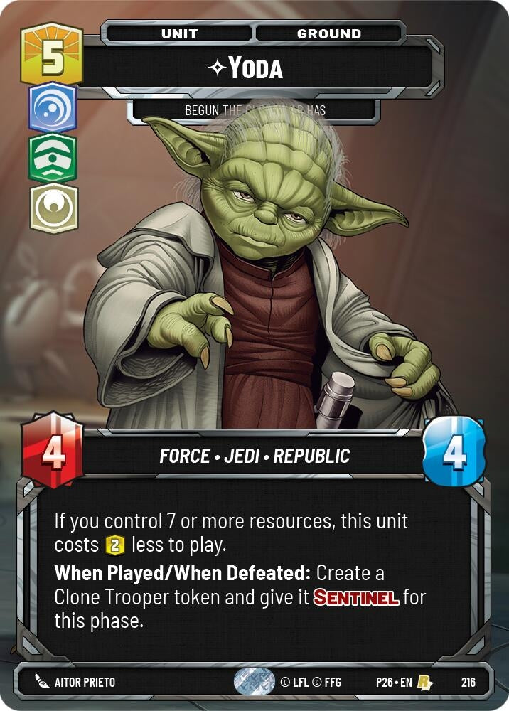 Image for Yoda - Begun, the Clone War Has (Foil) (216) (P26) - Star Wars: Unlimited